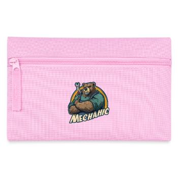 Mechanic Bear Strong Workshop Motif - Pencil Case - pink - Front