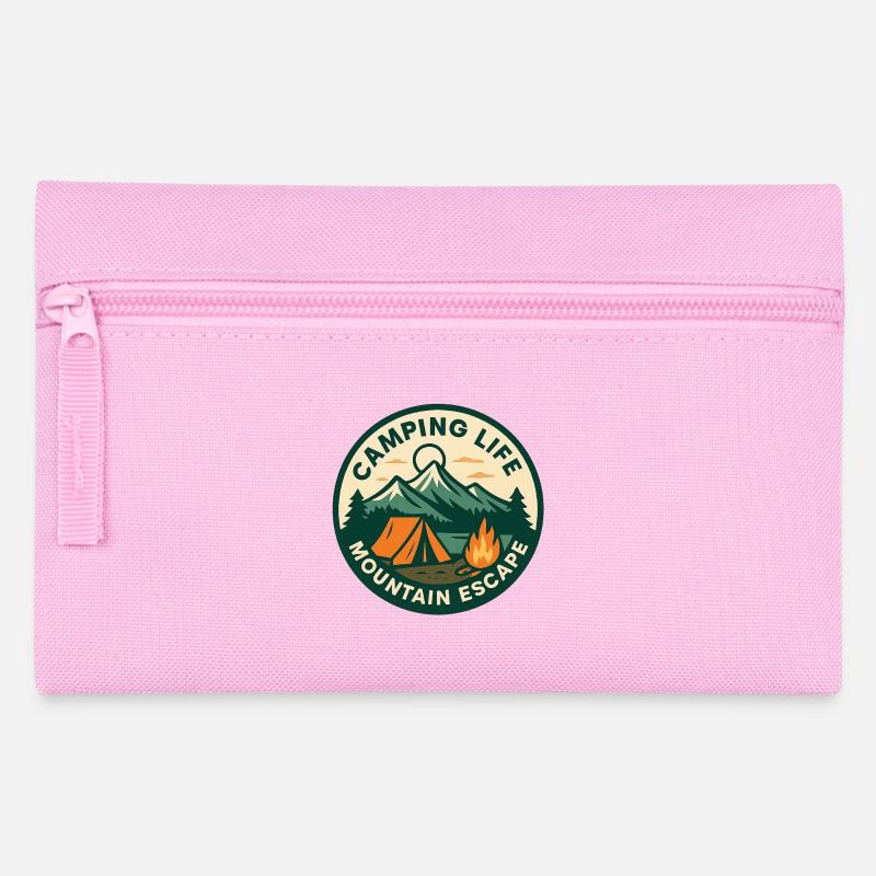 Mountain Camping Getaway - Pencil Case - pink