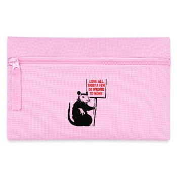 Rat with protest sign - Pencil Case - pink - Front
