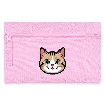 Katzenkopf Lächeln Cartoon - Federtasche - Rosa - Vorne