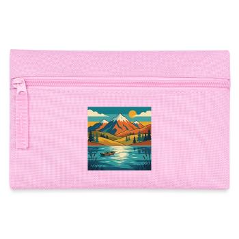 Bergsee-Dämmerung - Federtasche - Rosa - Vorne