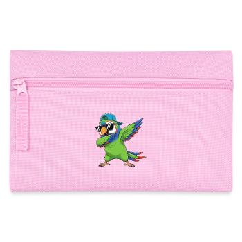 Dessin animé de lunettes de soleil perroquet à faire du dabing cool - Trousse - rose - Devant