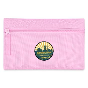 Birmingham City Skyline Canal Vintage Badge - Pencil Case - pink - Front