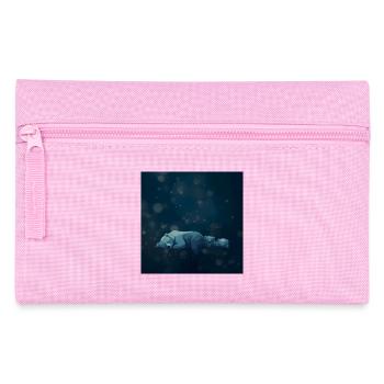 Blue Night Geometric Polar Bears - Pencil Case - pink - Front