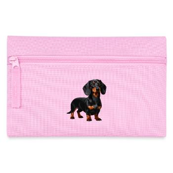 Black & Tan Dachshund - Sausage Dog - Pencil Case - pink - Front