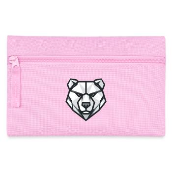 Logo ours géométrique, symbole force et puissance - Trousse - rose - Devant