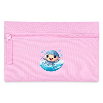 Kawaii-Qualle im Meeresrauschen - Federtasche - Rosa - Vorne