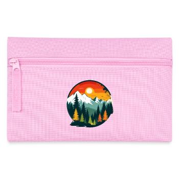 Montagnes Forêt Montagnes Vue panoramique Motif du cercle de la nature - Trousse - rose - Devant