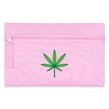 Cannabis / Marihuana / Hanf (Outline / 2C Green) - Federtasche - Rosa - Vorne