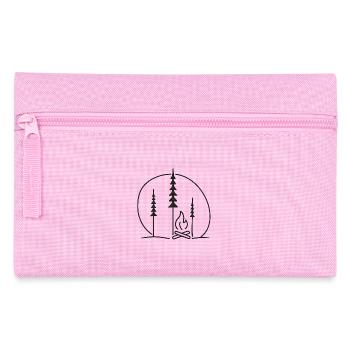 Waldlagerfeuer Silhouette Natur Geschenkidee - Federtasche - Rosa - Vorne