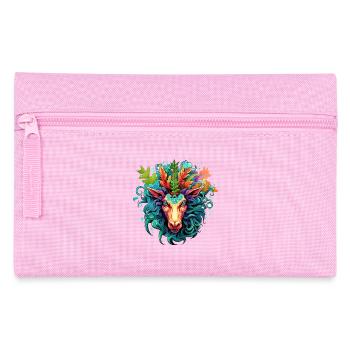 Colorful goat head design with leaves - Pencil Case - pink - Front