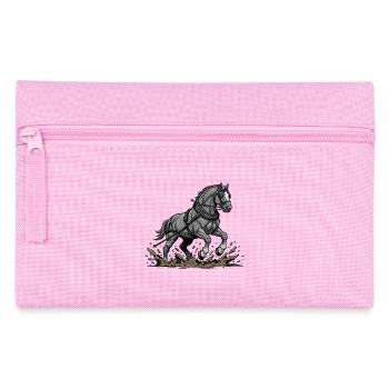 Vintage Horsework Geschirr-Zugpferd - Federtasche - Rosa - Vorne