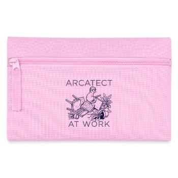 Worker's cat at work - Pencil Case - pink - Front