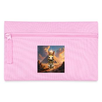 Ägyptisches Kaninchen in der Pyramide - Federtasche - Rosa - Vorne