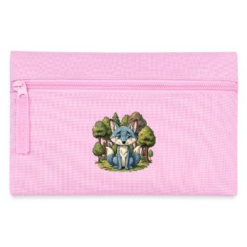 Blauer fuchs tier traurig wald - Federtasche - Rosa - Vorne