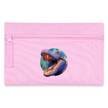Buntes Dinosaurier-Design - Federtasche - Rosa - Vorne