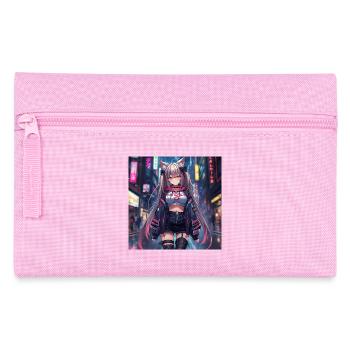 Cyberpunk Streetwear Chat néon - Trousse - rose - Devant