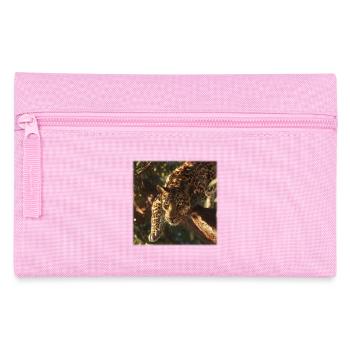 Leopard on Branch Powerful Big Cat Motif - Pencil Case - pink - Front