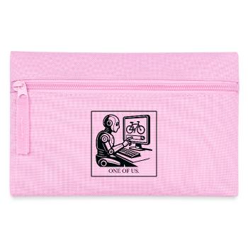 Robotik-Design Fahrrad am Monitor - Federtasche - Rosa - Vorne