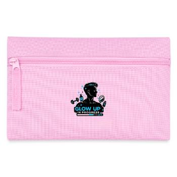 Glow Up Self Optimization Gym Skincare Saying - Pencil Case - pink - Front