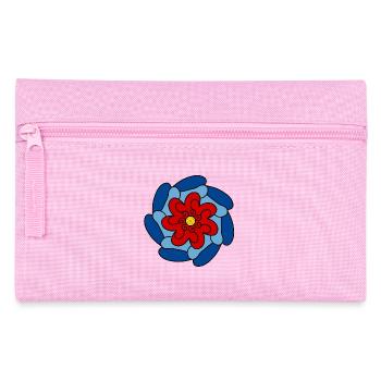 Rote Blume Blaue Mandala - Federtasche - Rosa - Vorne