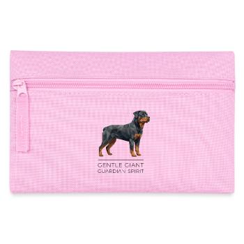 Rottweiler Low-Poly Art - Gentle giant - Federtasche - Rosa - Vorne