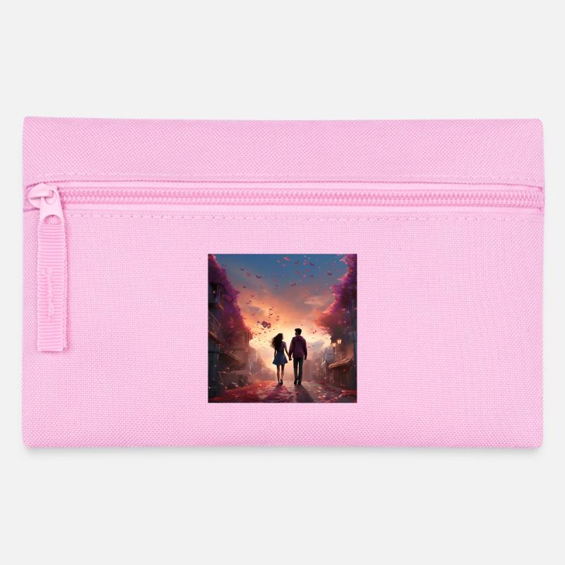 Abendliche Liebeswanderung - Federtasche - Rosa