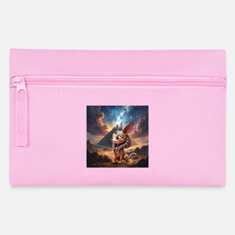 Pharaoh cat in stellar desert - Pencil Case - pink