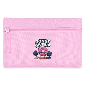 Donut Give Up Gym Fitness Spruch Workout Training - Federtasche - Rosa - Vorne