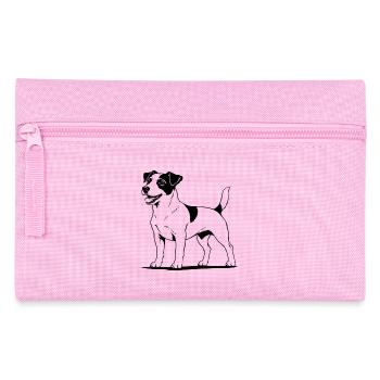 Jack Russell Terrier debout noir - Trousse - rose - Devant