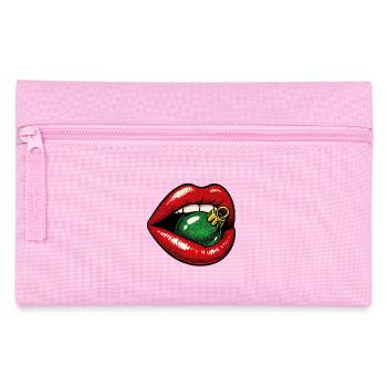 roter Weihnachtskußmund . KI generiert - Federtasche - Rosa - Vorne