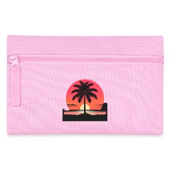 Sonnenuntergang Palmeninsel - Federtasche - Rosa - Vorne
