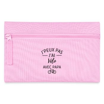 je peux pas j'ai vélo avec papa - Trousse - rose - Devant