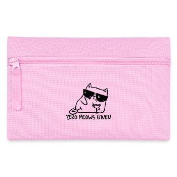 Zero Meows Given Funny Cat Shirt | Sarcastic Cat L - Pencil Case - pink - Front