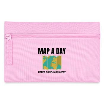 World Map GIS Cartography Earth Geography - Pencil Case - pink - Front