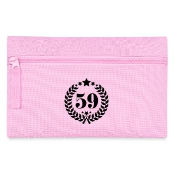 59th Birthday Wreath - Anniversary Wreath - Pencil Case - pink - Front