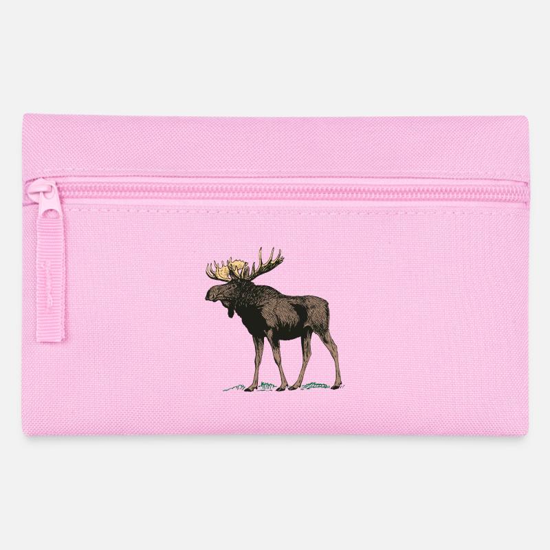 Elch Goose Geweih Jäger Skandinavien Geschenk Idee - Federtasche - Rosa
