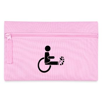 Utilisateur d’un fauteuil roulant avec jambe dans le plâtre # - Trousse - rose - Devant