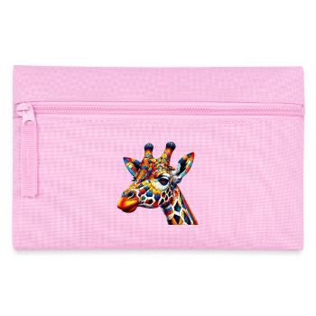 Giraffe colored and painted like Harlequin - Pencil Case - pink - Front