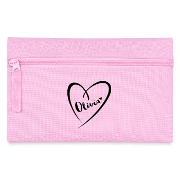 Olivia surname first name in heart frame - Pencil Case - pink - Front