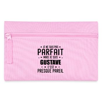 Gustave: authentic, imperfect, top, perfection - Pencil Case - pink - Front
