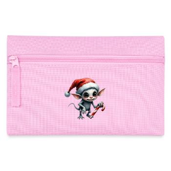 Weihnachtself mit Stock - Federtasche - Rosa - Vorne
