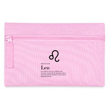 Leo - Zodiac Sign - Federtasche - Rosa - Vorne