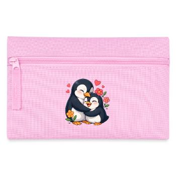 Duo Cœur de Pingouin Câlin - Trousse - rose - Devant