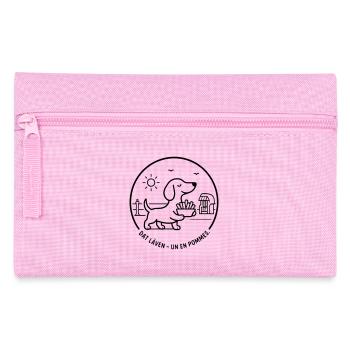 Dackel dat Läven un een Pommes - Federtasche - Rosa - Vorne
