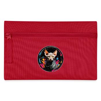 Sphynx cat portrait in watercolor technique - Pencil Case - red - Front