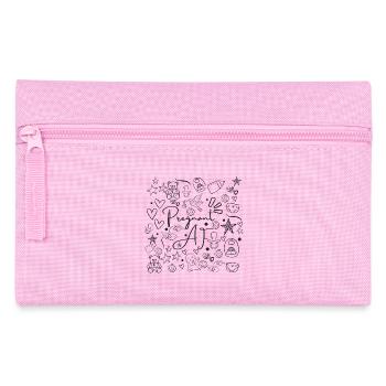 Pregnant AF – Funny Pregnancy Doodle Design - Pencil Case - pink - Front