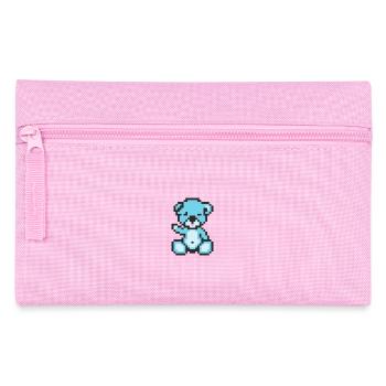 Pixel Bear Pastel Blue - Pencil Case - pink - Front