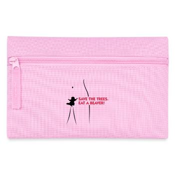 Rette die Bäume. Esst einen Biber. - Federtasche - Rosa - Vorne