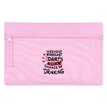 Weekend forecast Darts and Drinking - Pencil Case - pink - Front